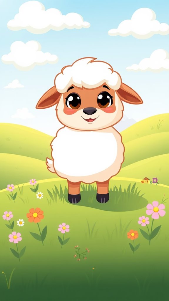 adorable sheep illustration clipart
