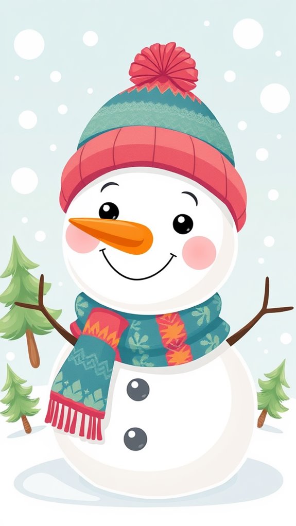 adorable snowman cartoon art