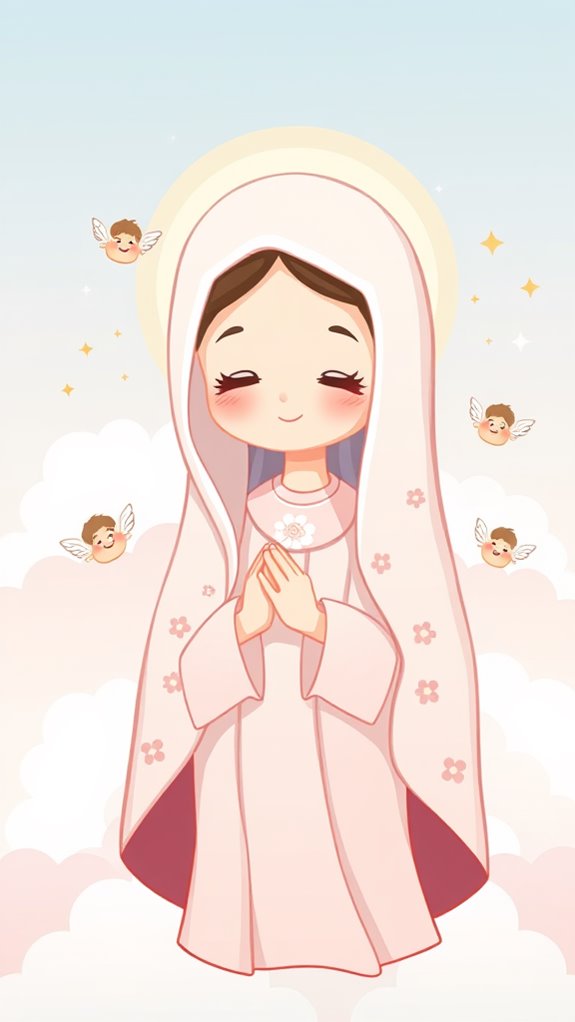 adorable virgin mary cartoon