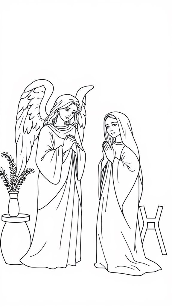 angel coloring page design