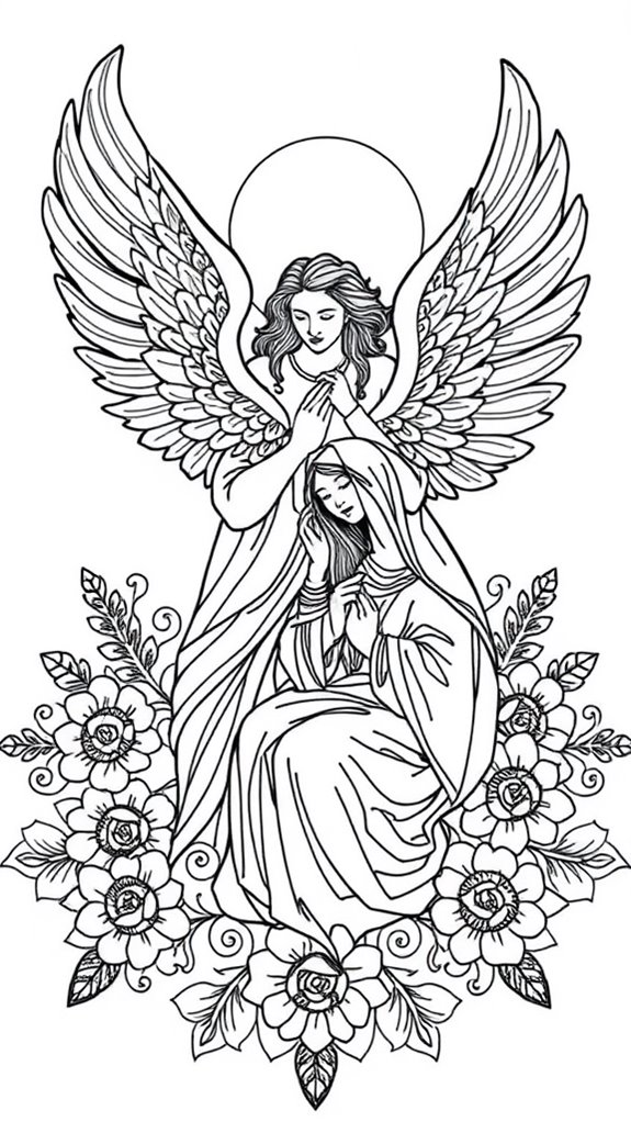 angel mandala coloring page