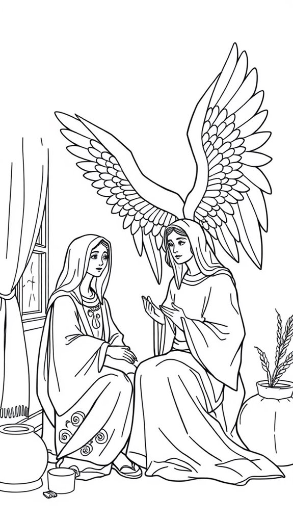 angel mary coloring page