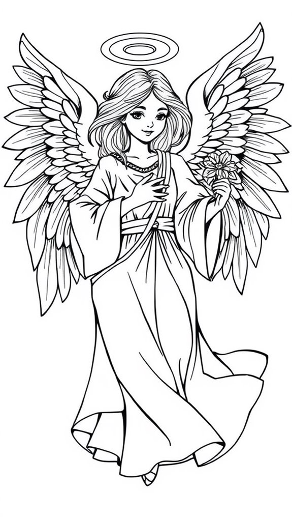 angel themed coloring activity