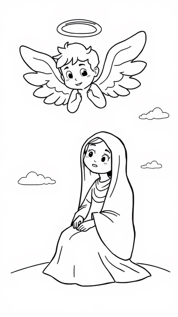 angel visits mary coloring