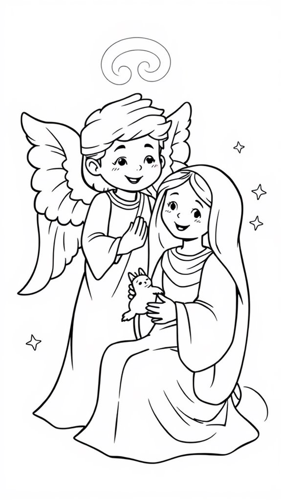 angel visits mary coloring