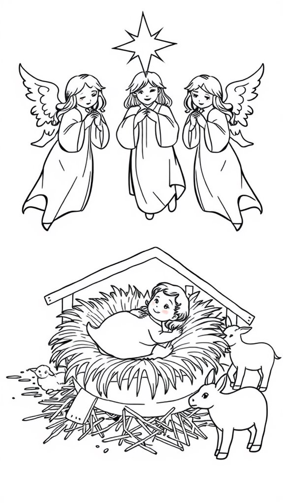 angelic jesus manger scene