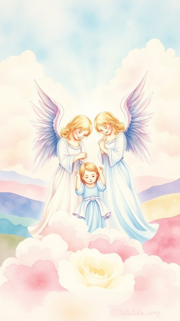 angelic watercolor guardian art