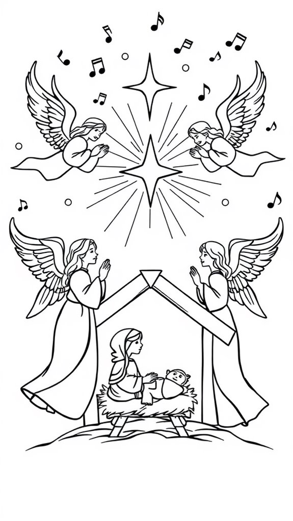 angels singing jesus coloring
