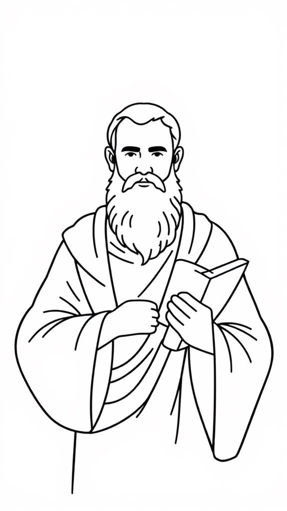apostle paul line art