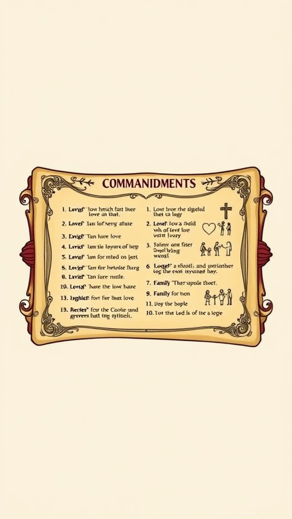 artistic ten commandments illustration