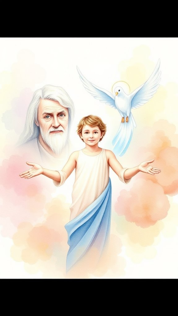 artistic watercolor holy trinity