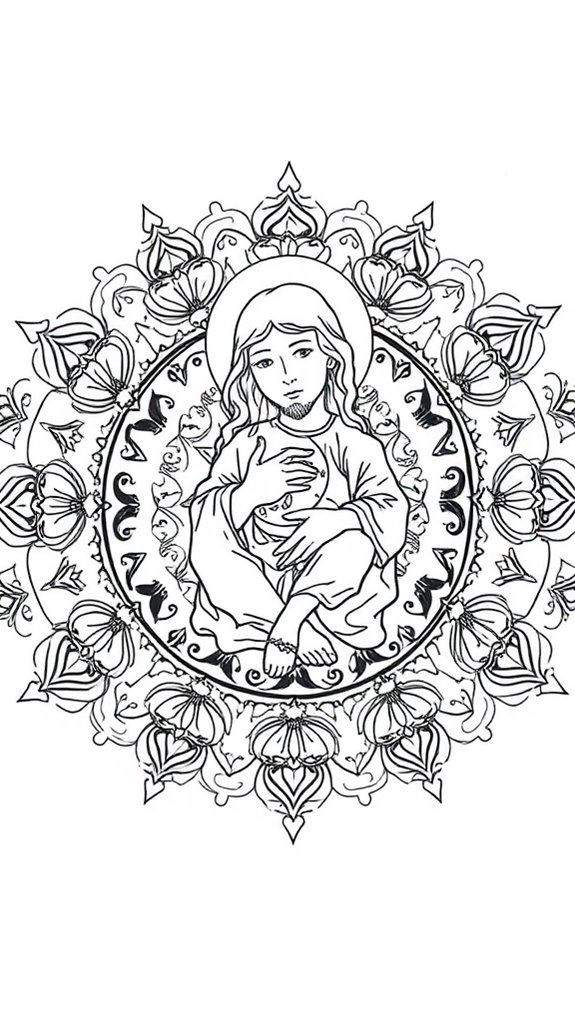 baby jesus mandala coloring