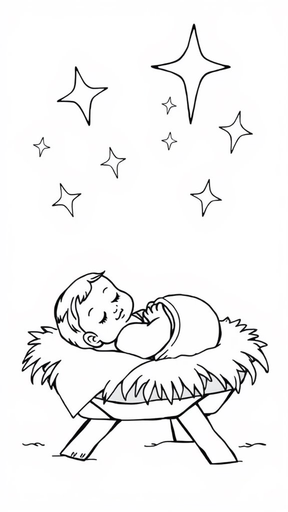 baby jesus stars coloring