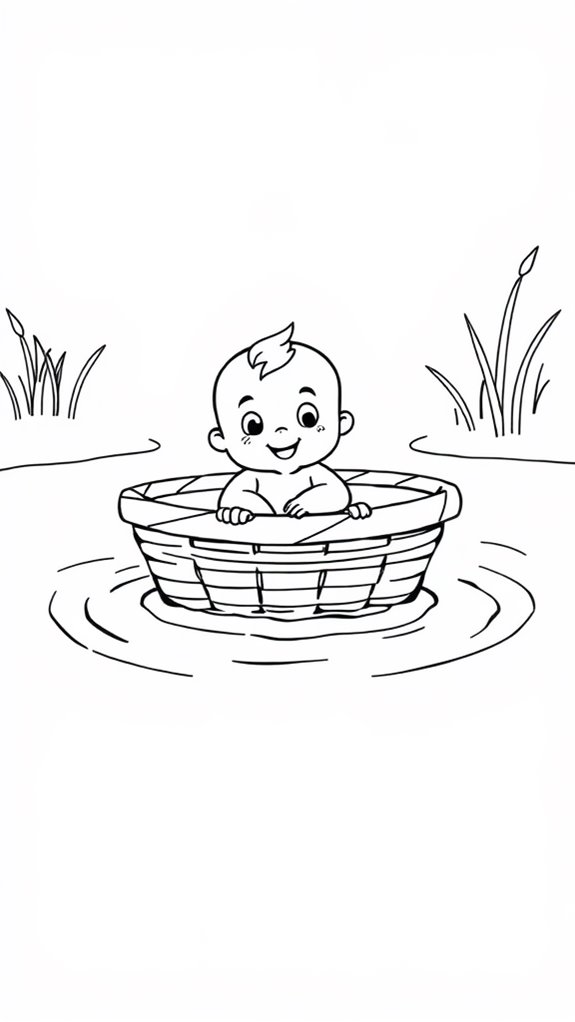 baby moses coloring page