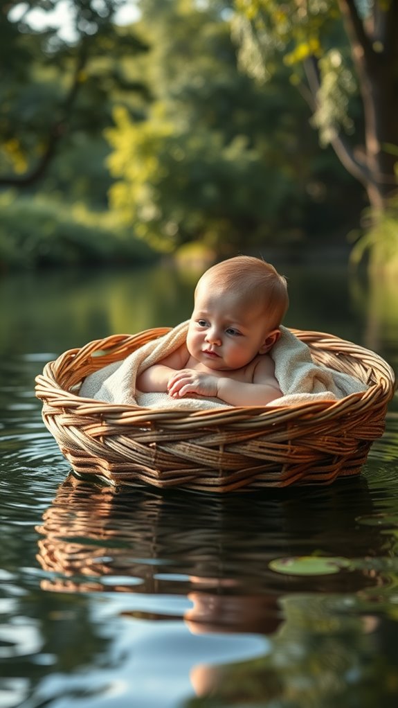 baby moses stock image