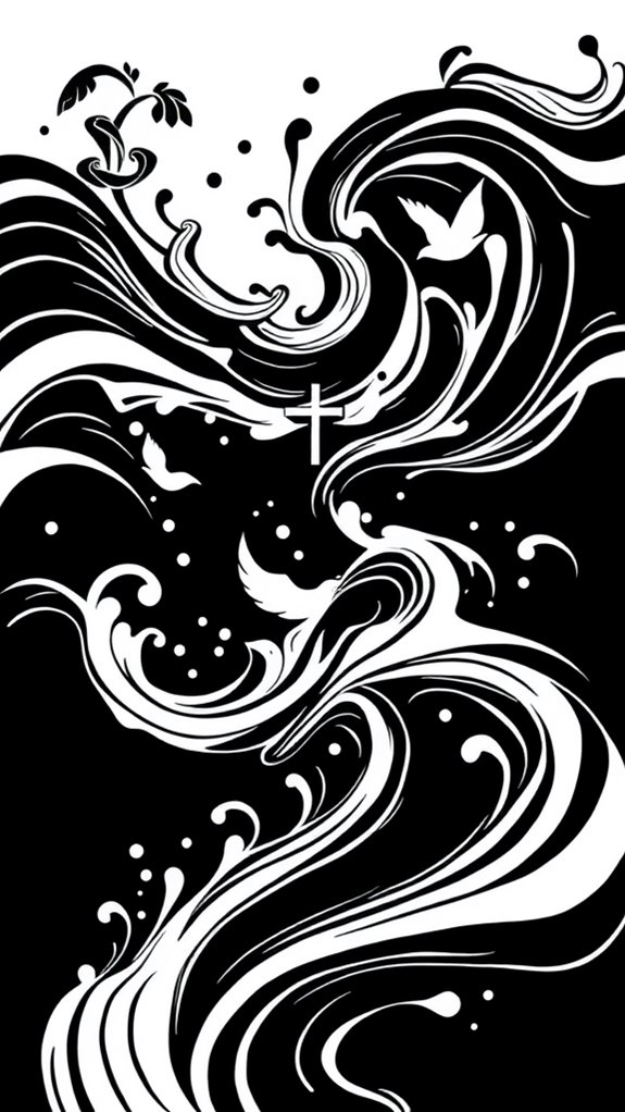 baptism abstract black white
