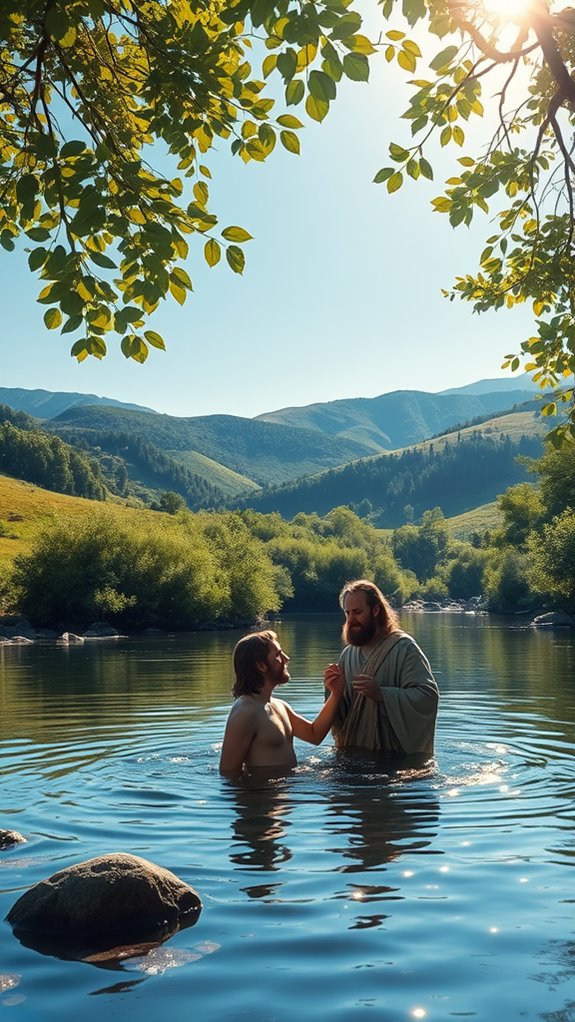 baptism in scenic landscape