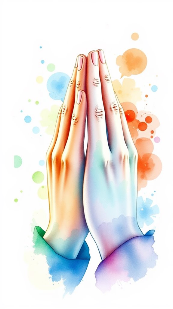 beautiful watercolor praying hands