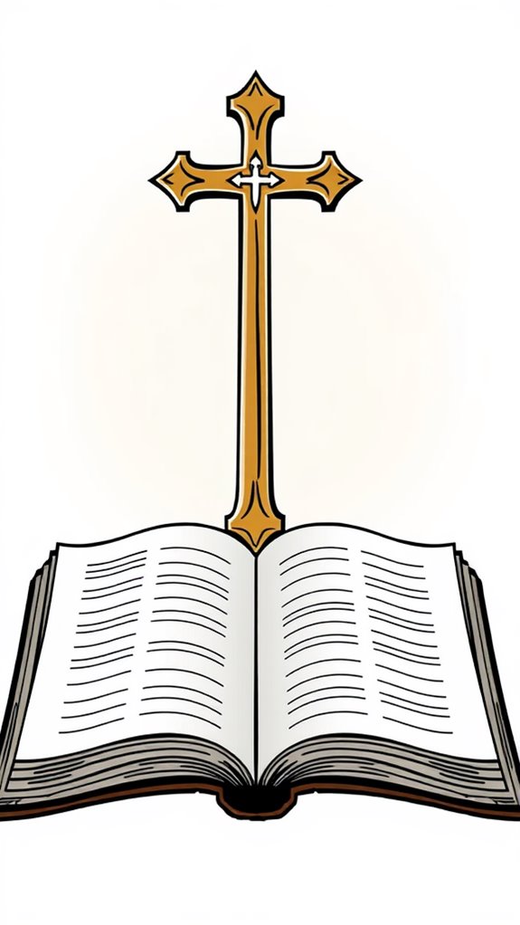 bible with cross illustration