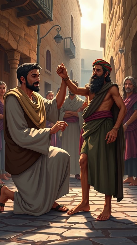 biblical healing scene illustration