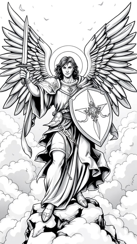 black and white archangel image