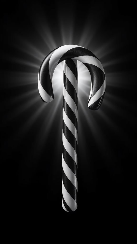 black and white candy cane