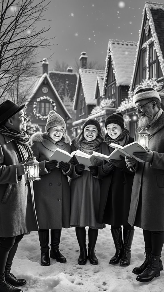 black and white carolers