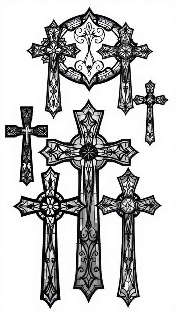 black and white crosses