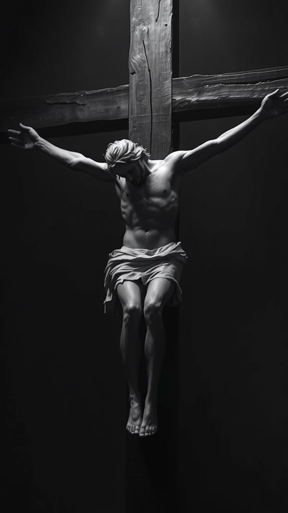 black and white crucifixion