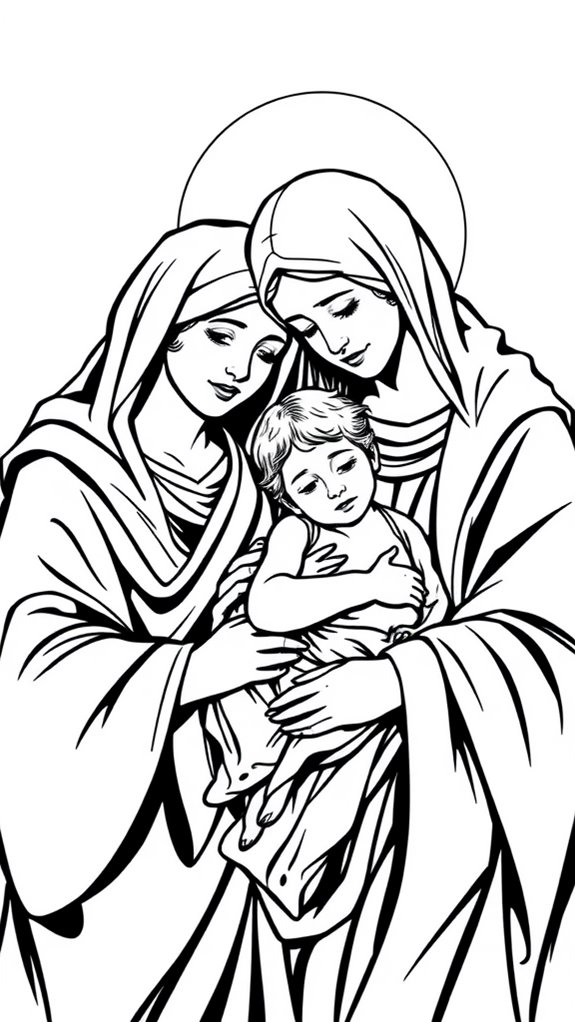 black and white holy family