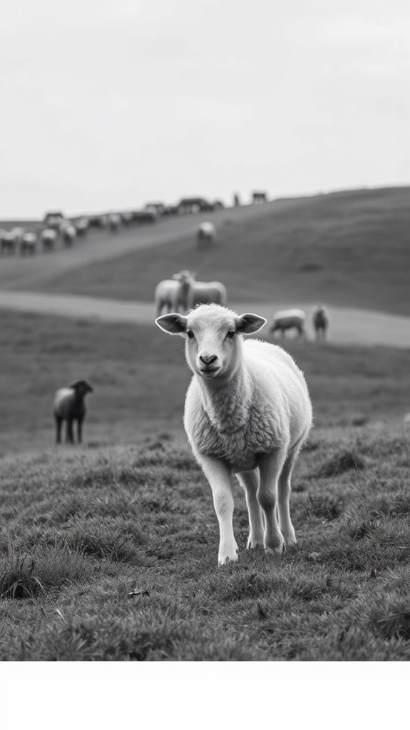black and white sheep illustration