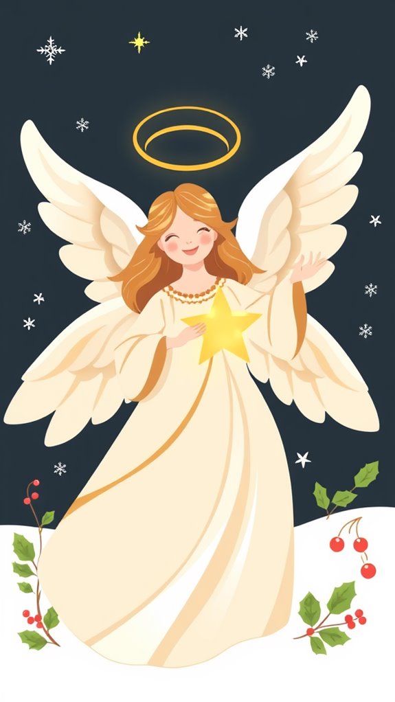 bold flat christmas angel