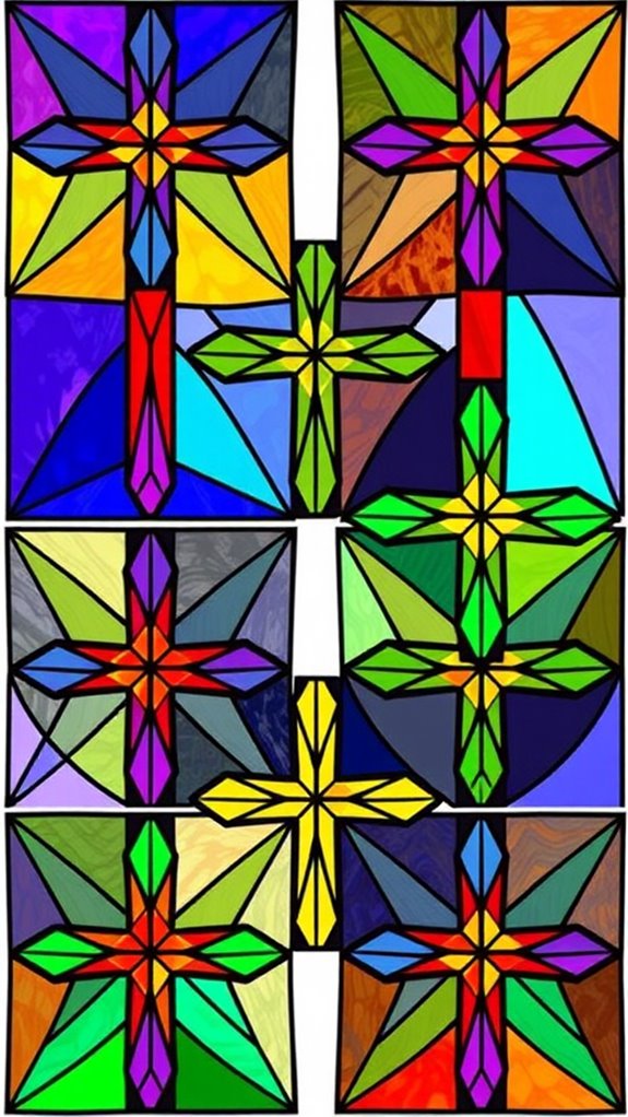 bold geometric stained glass