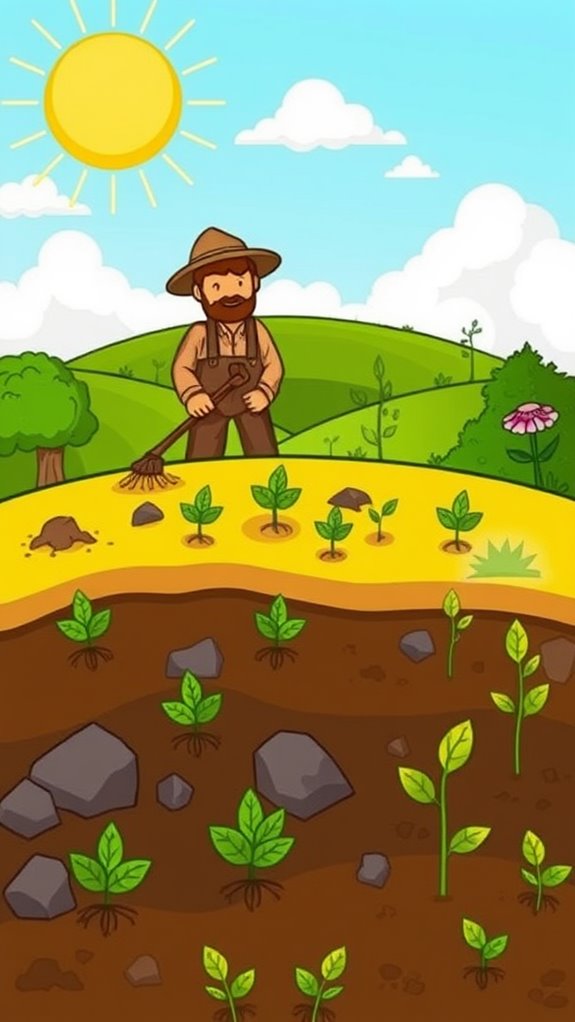 buried seeds illustration concept