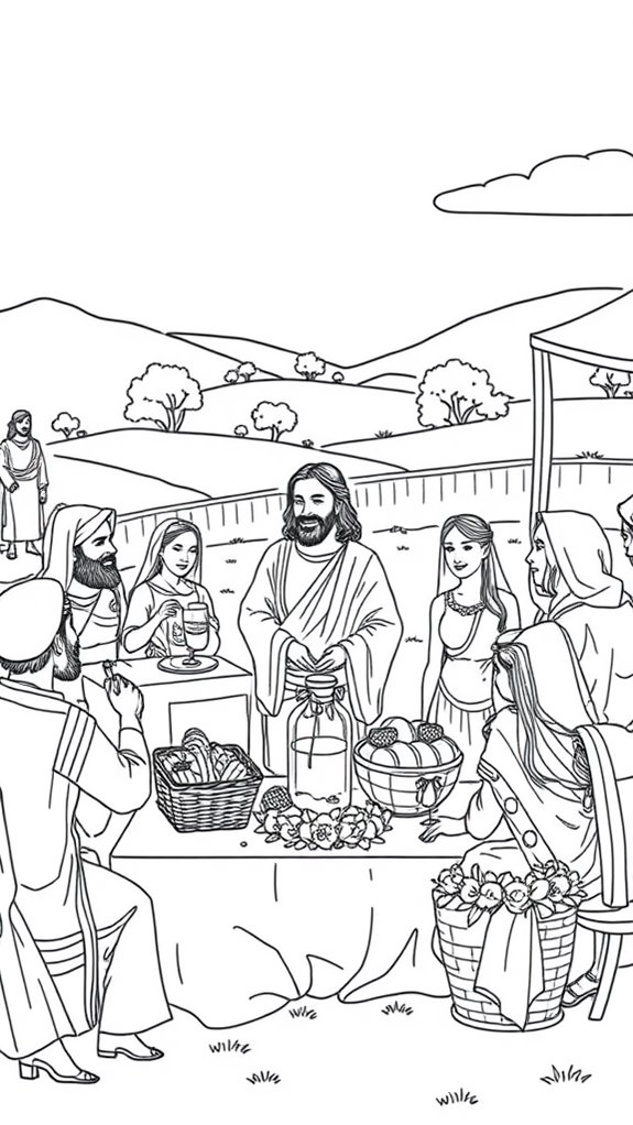 cana wedding celebration coloring