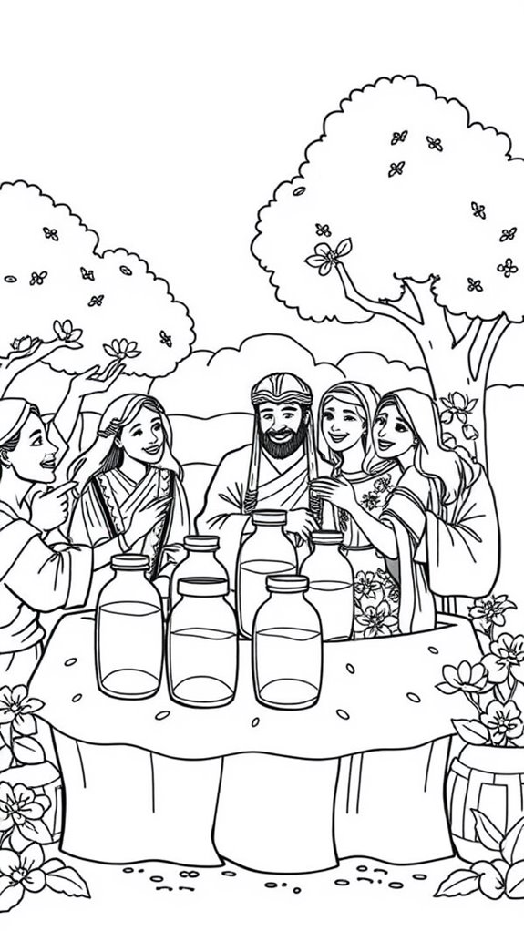 cana wedding coloring activity