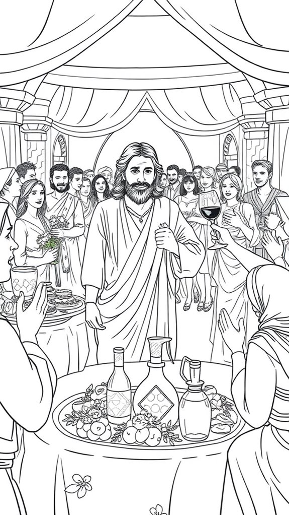 cana wedding scene coloring