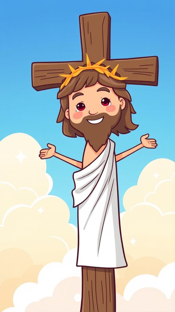 cartoon depiction of crucifixion