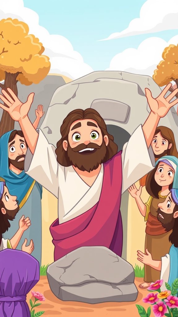 cartoon depiction of resurrection