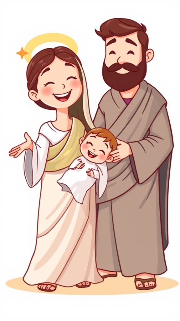 cartoon holy family clipart