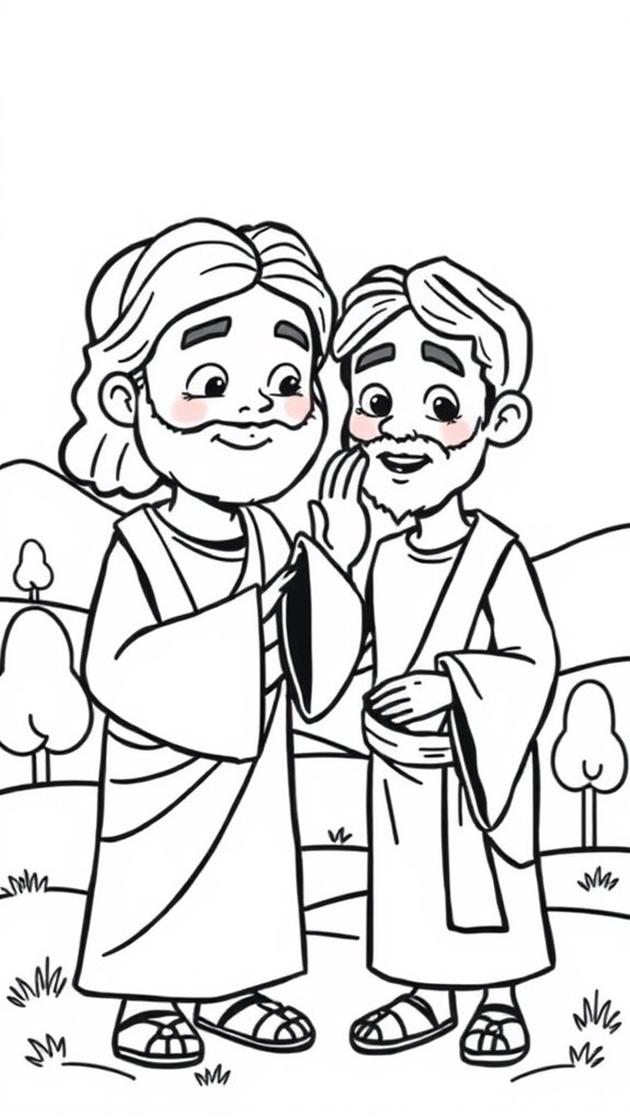 cartoon jesus healing blindness