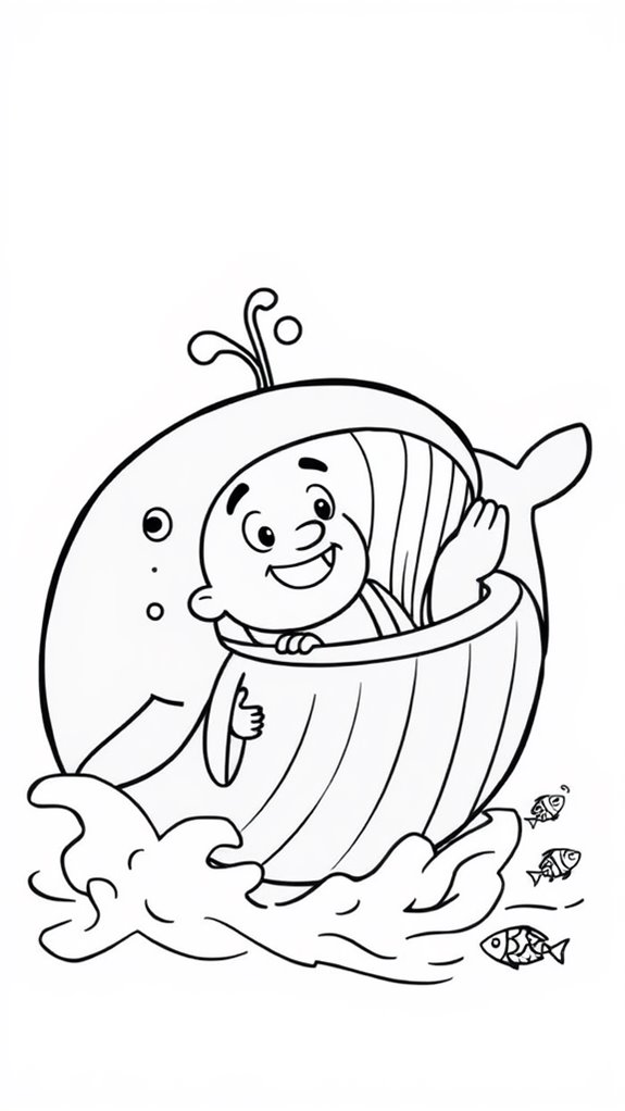 cartoon jonah whale coloring