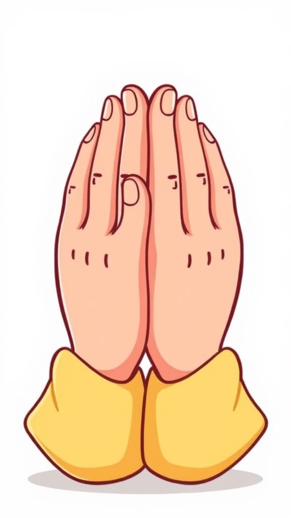 cartoon praying hands clipart