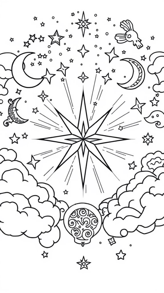 celestial star coloring page
