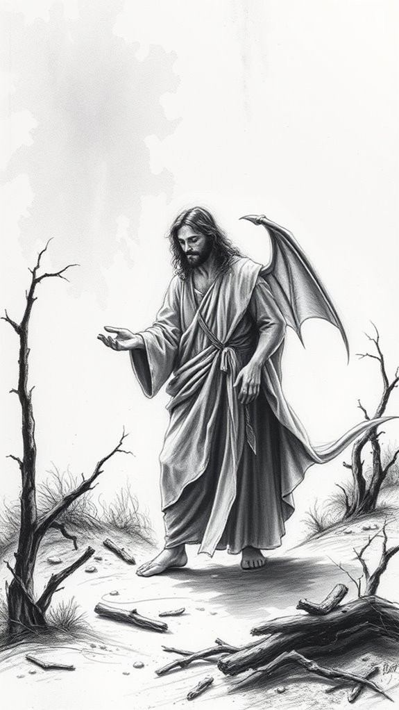 charcoal sketch of temptation