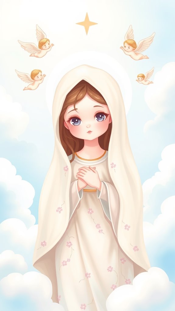 charming immaculate conception illustration