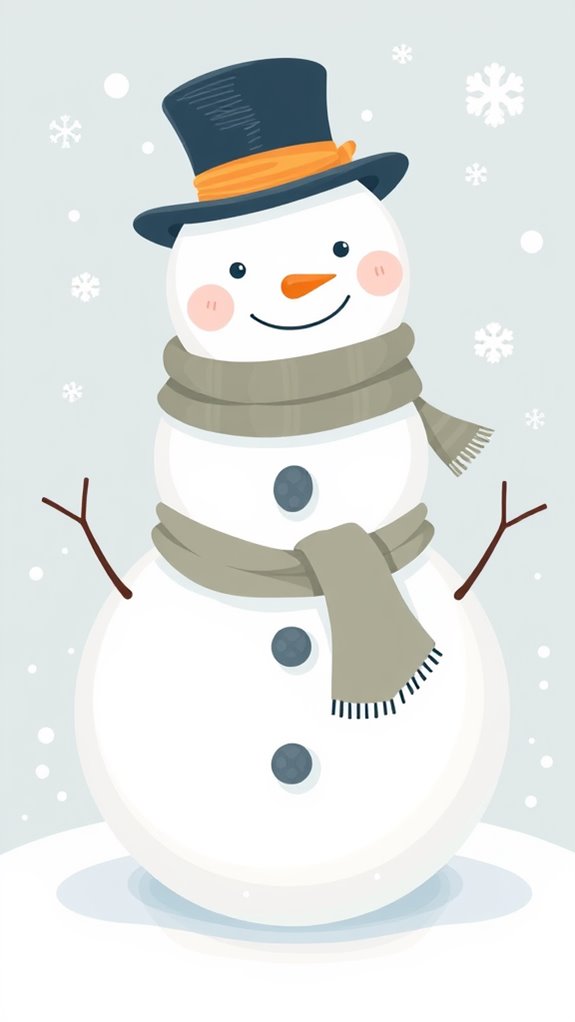 charming winter snowman illustration