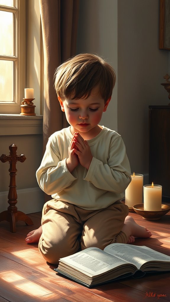 child in heartfelt prayer