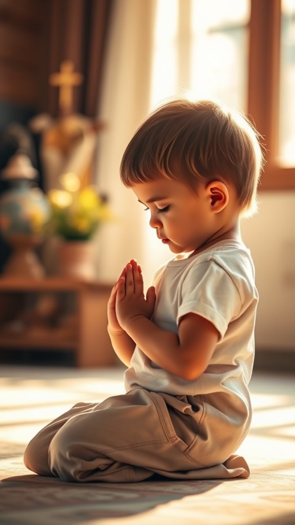 child in prayer pose