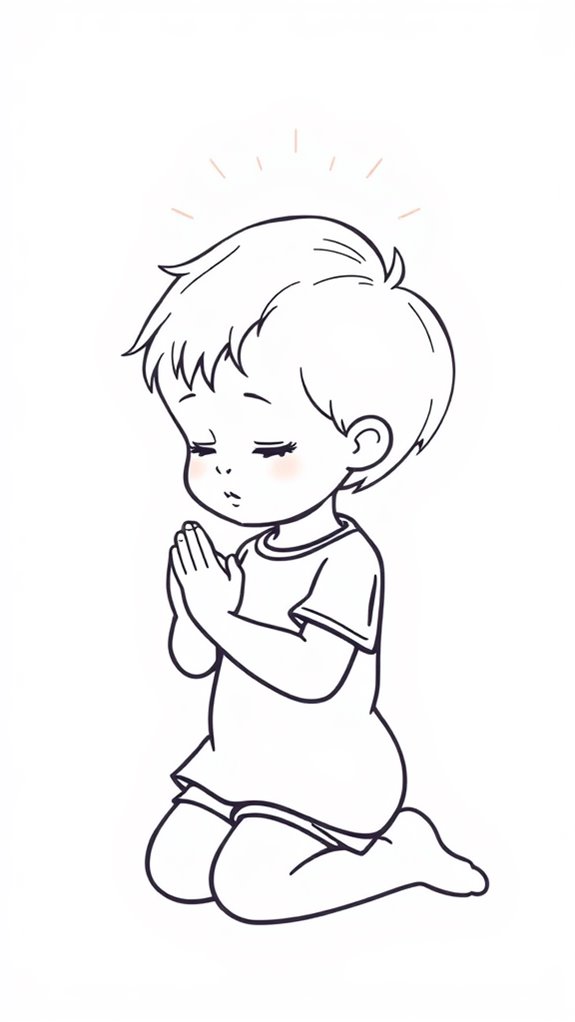 child prayer line art